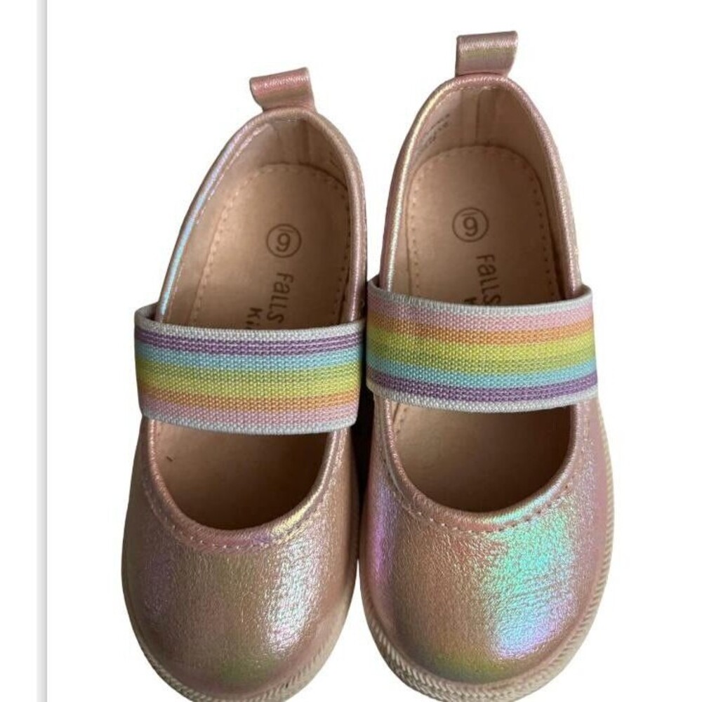 Falls Creek Kid Girls Size 6 Pink Shimmer Slip On Shoes
